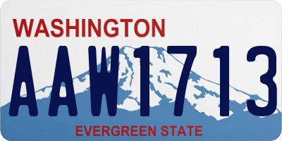 WA license plate AAW1713