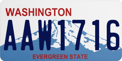 WA license plate AAW1716