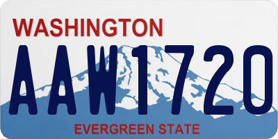 WA license plate AAW1720