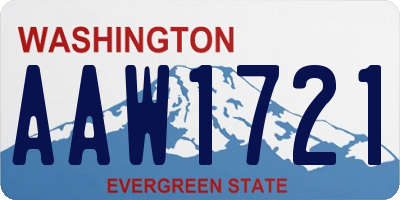 WA license plate AAW1721