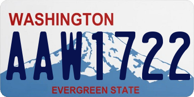 WA license plate AAW1722