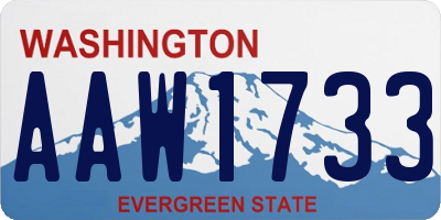 WA license plate AAW1733