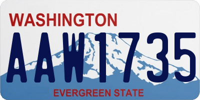 WA license plate AAW1735
