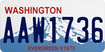 WA license plate AAW1736