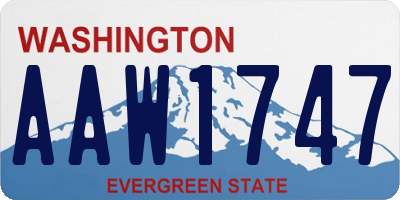 WA license plate AAW1747