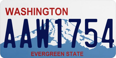 WA license plate AAW1754