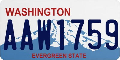 WA license plate AAW1759