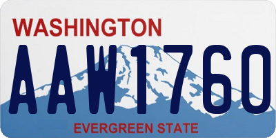 WA license plate AAW1760