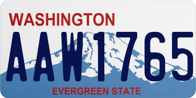 WA license plate AAW1765