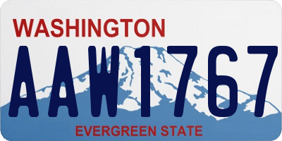 WA license plate AAW1767