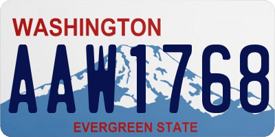 WA license plate AAW1768