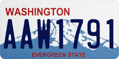 WA license plate AAW1791