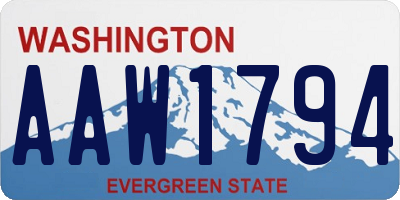 WA license plate AAW1794