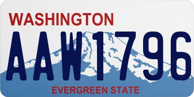 WA license plate AAW1796