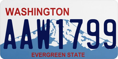 WA license plate AAW1799