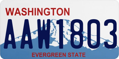 WA license plate AAW1803