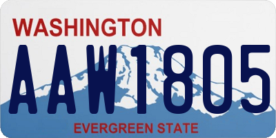 WA license plate AAW1805