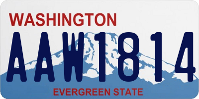 WA license plate AAW1814