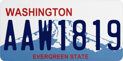 WA license plate AAW1819