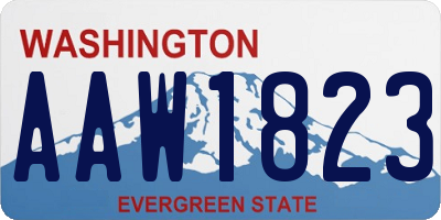 WA license plate AAW1823