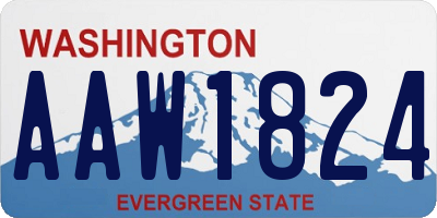 WA license plate AAW1824