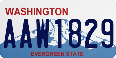 WA license plate AAW1829