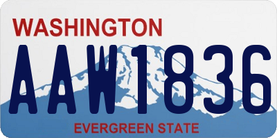 WA license plate AAW1836