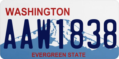 WA license plate AAW1838