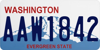 WA license plate AAW1842