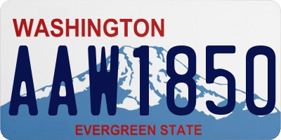 WA license plate AAW1850