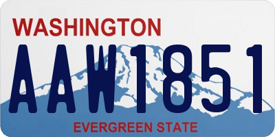 WA license plate AAW1851
