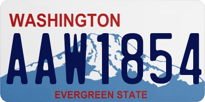 WA license plate AAW1854