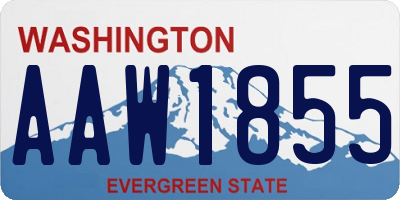 WA license plate AAW1855