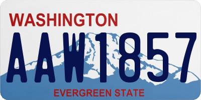 WA license plate AAW1857