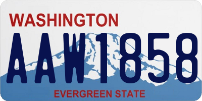WA license plate AAW1858