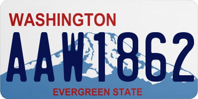WA license plate AAW1862