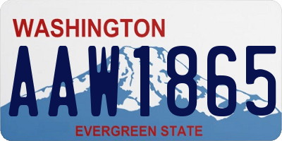 WA license plate AAW1865