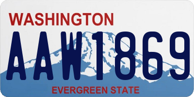 WA license plate AAW1869