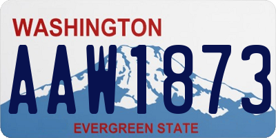 WA license plate AAW1873