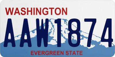 WA license plate AAW1874