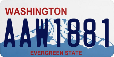 WA license plate AAW1881