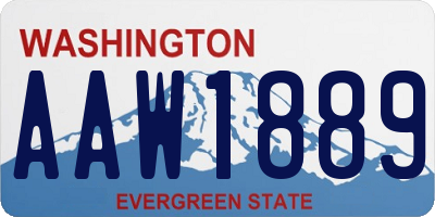 WA license plate AAW1889
