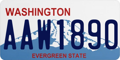 WA license plate AAW1890