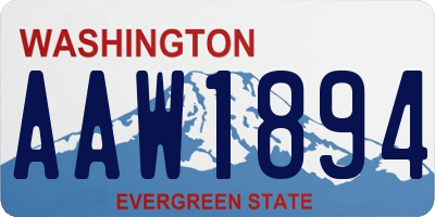 WA license plate AAW1894