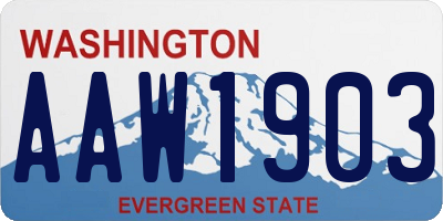 WA license plate AAW1903