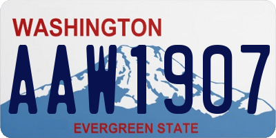 WA license plate AAW1907