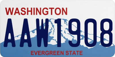 WA license plate AAW1908