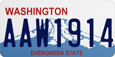 WA license plate AAW1914