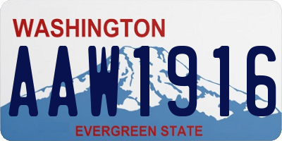 WA license plate AAW1916