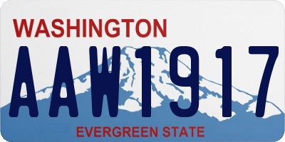 WA license plate AAW1917